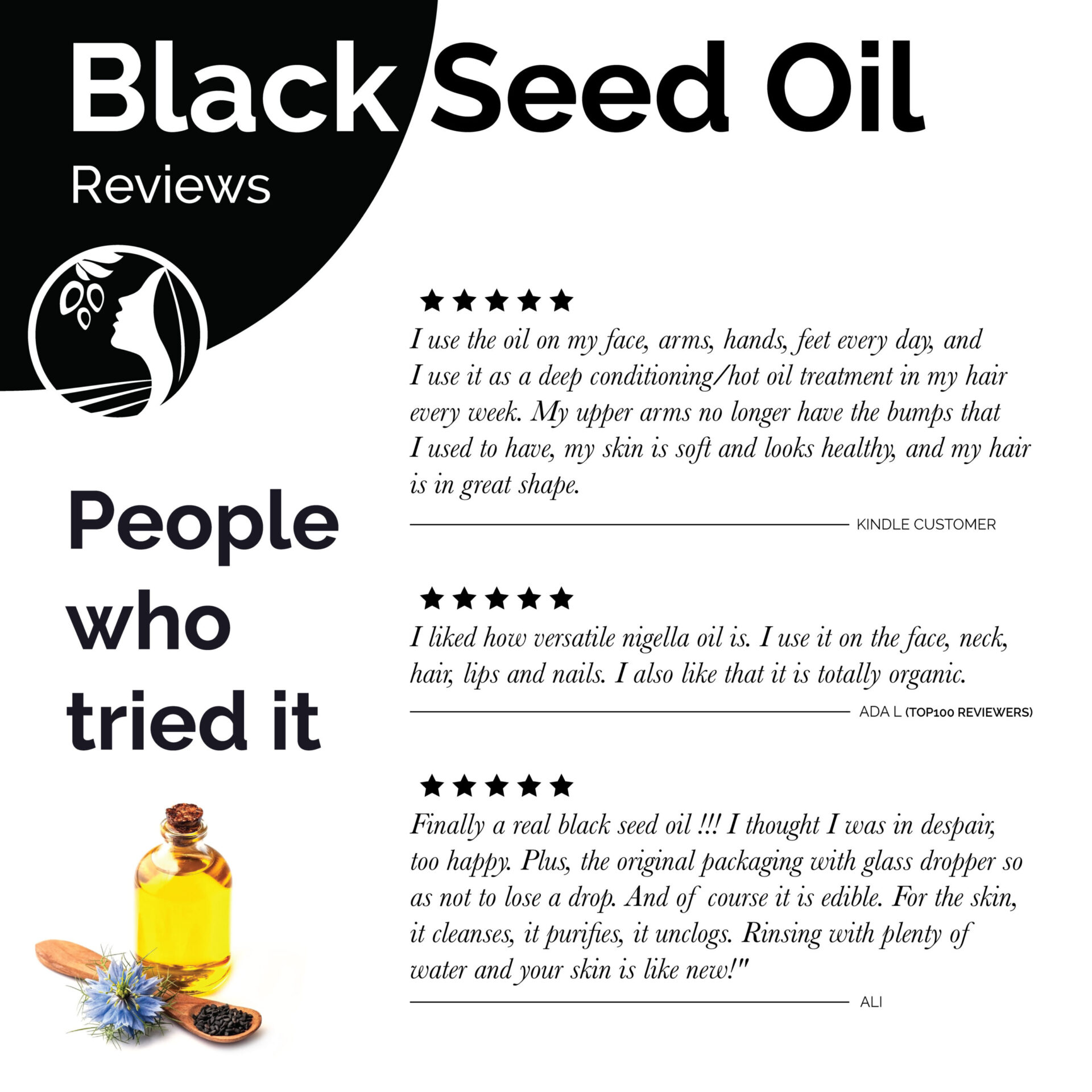 Black seed oil/ Black cumin seed oil/ Kalonji oil/ Nigella sativa oil -  50ml Essential Oils
