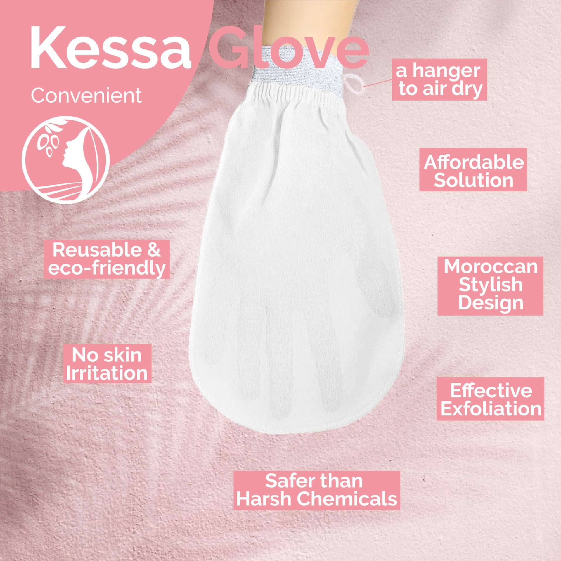 traditional moroccan exfoliating kessa glove for spa and hamam by Fatima's Garden