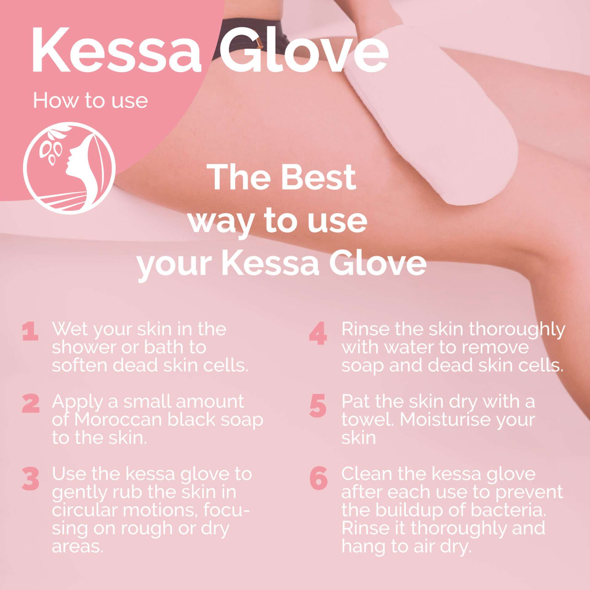 traditional moroccan exfoliating kessa glove for spa and hamam by Fatima's Garden