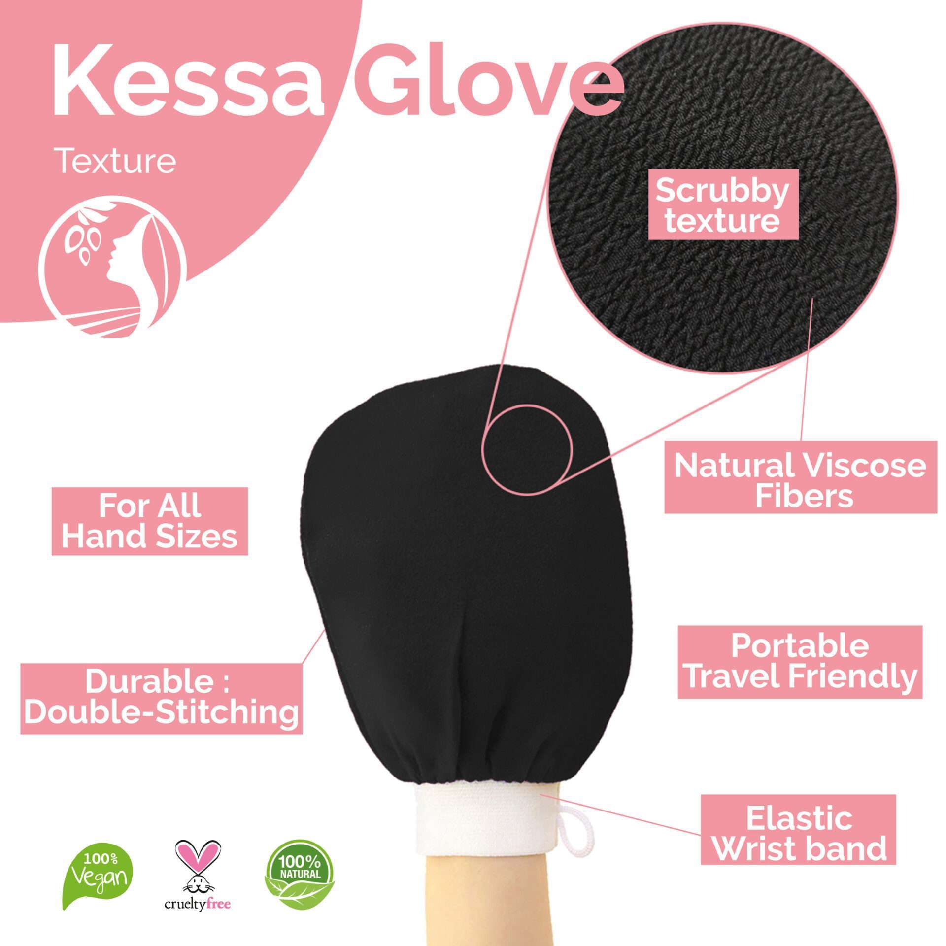 traditional moroccan exfoliating kessa glove for spa and hamam by Fatima's Garden