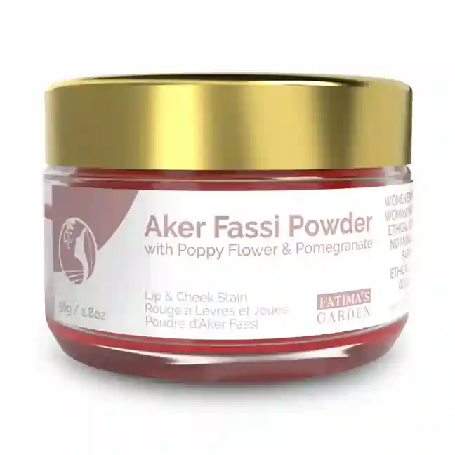 Aker Fassi Powder with Poppy Flowers & Pomegranate Bark - Natural Traditional Moroccan Lip & Cheek Tint