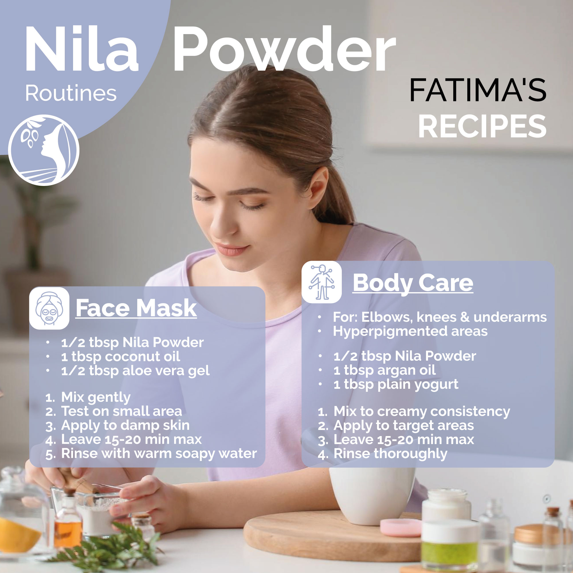Nila Powder by Fatima's Garden to brighten dark knees