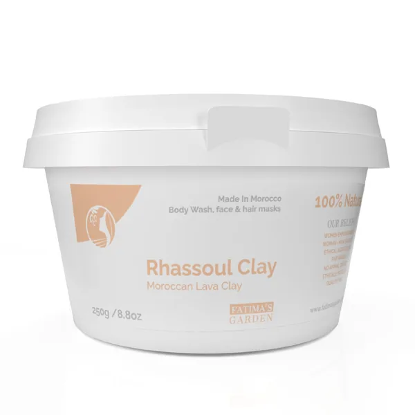 Tub of Fatima's Garden ghassoul clay from the Middle Atlas